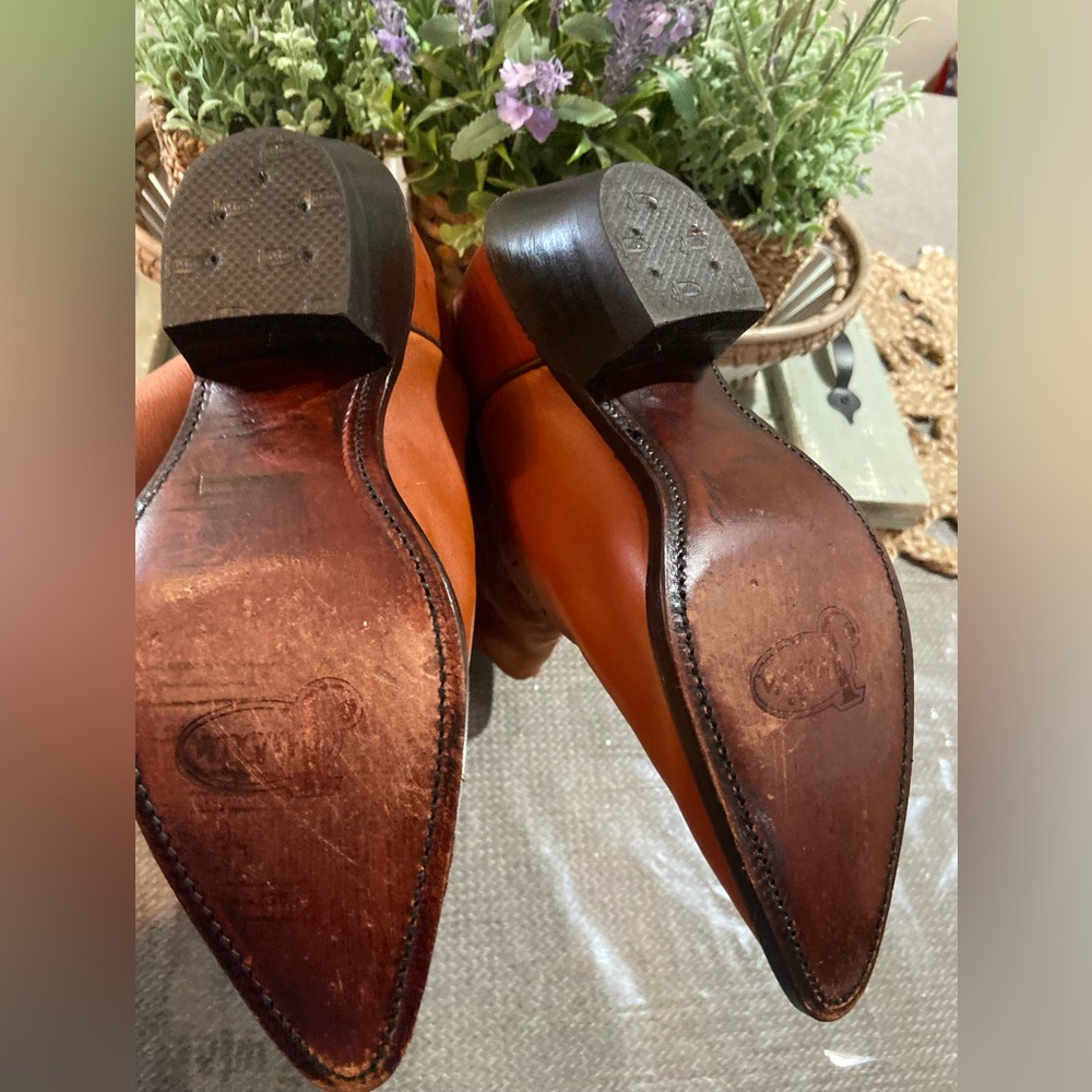 Justin Boots Tan Leather Western Footwear - Picture 3 of 12